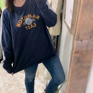 Old navy vintage blue sweatshirt size XLarge Hamilton east graphic